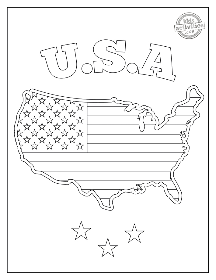 Coloring Page With Educational And Fun American Flag Remumber
