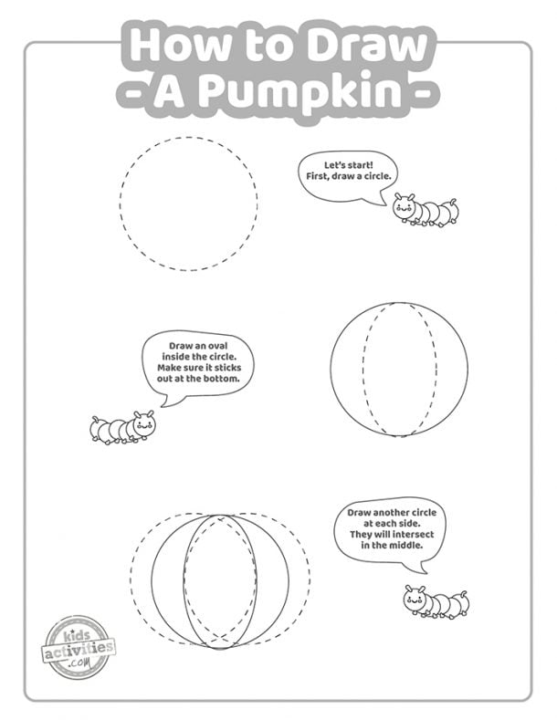 How To Draw a Pumpkin Easy Printable Lesson Kids Activities Blog