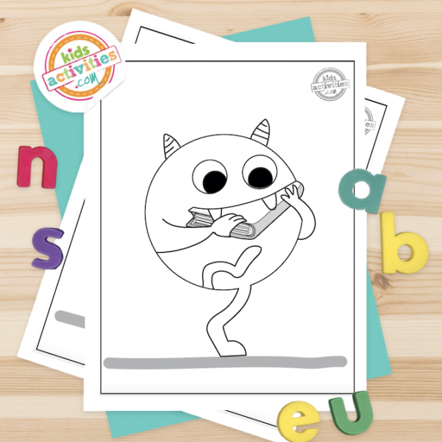 Nibbles the Book Monster coloring pages Kids Activities Blog
