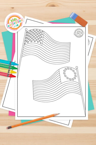 American Flag Coloring Pages Feature Image