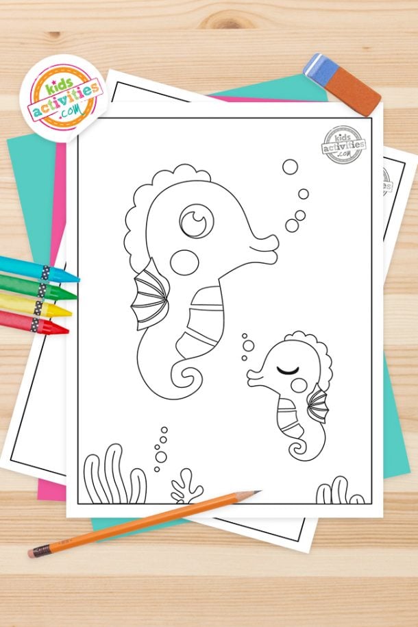 Seahorse Coloring Pages Feature Image