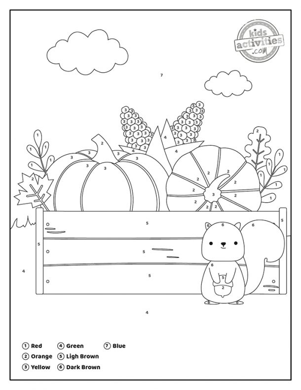 Color By Number Thanksgiving Coloring Pages | Kids Activities Blog