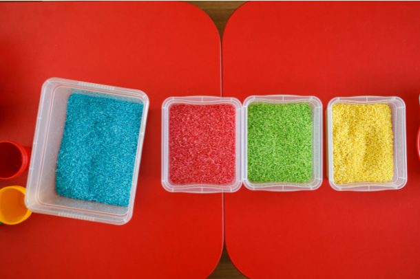 How to Easily Dye Rice for Sensory Bins | Kids Activities Blog