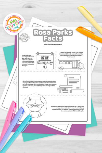 Printable Rosa Parks Facts for Kids | Kids Activities Blog
