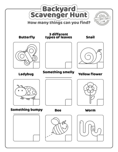 Free Printable Backyard Scavenger Hunt For Kids | Kids Activities Blog