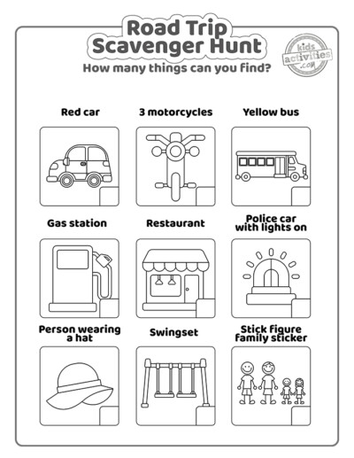 Free Printable Road Trip Scavenger Hunt | Kids Activities Blog