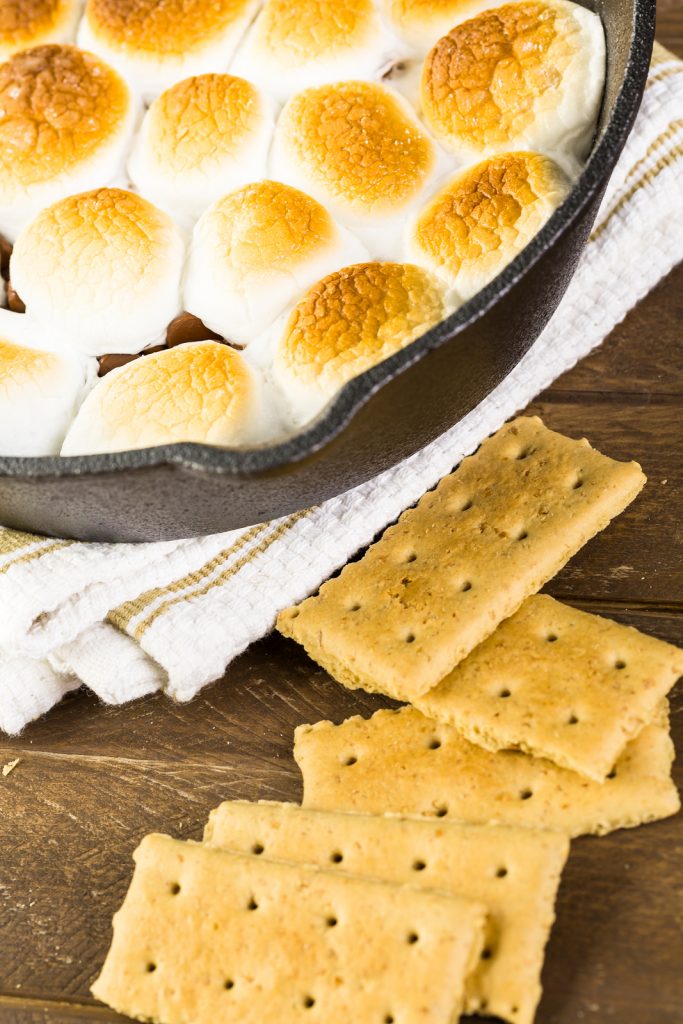5th step pictured topping grahams with marshmallows