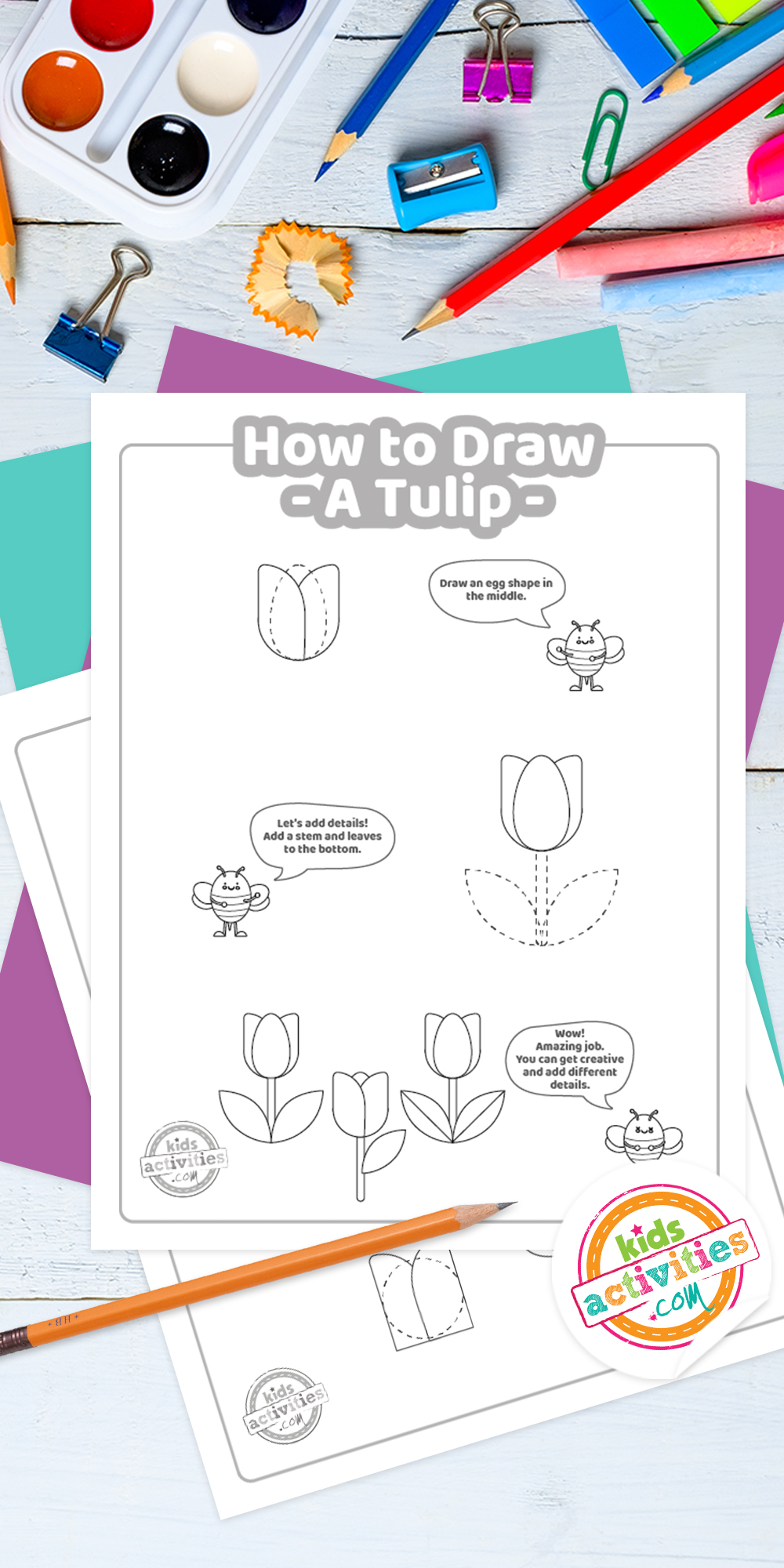 How To Draw a Tulip Coloring Pages Kids Activities Blog