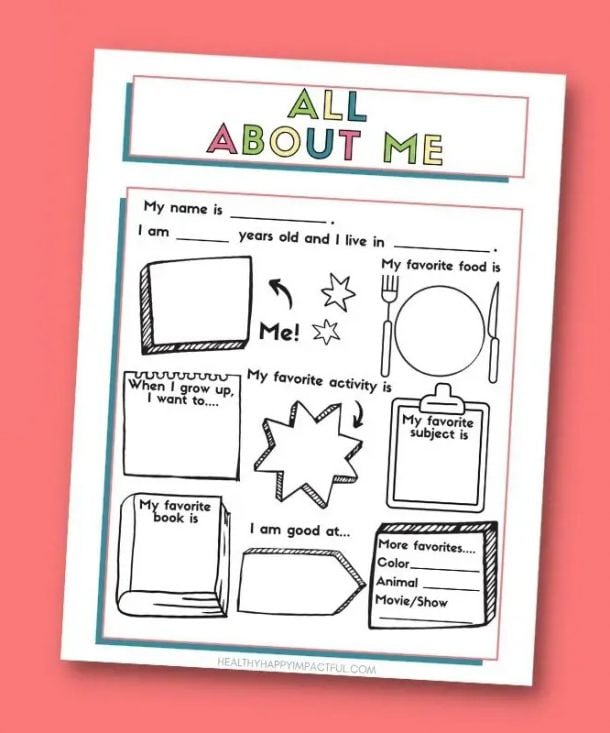 About Me Worksheet Printables | Kids Activities Blog