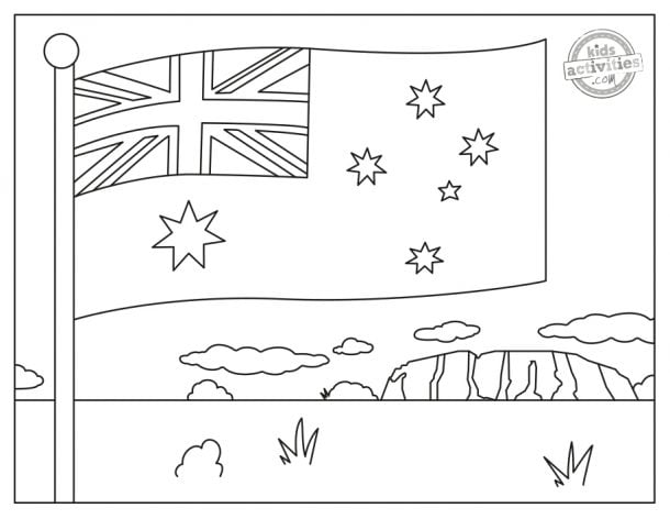 The Symbolic Australian Flag Coloring Page | Kids Activities Blog