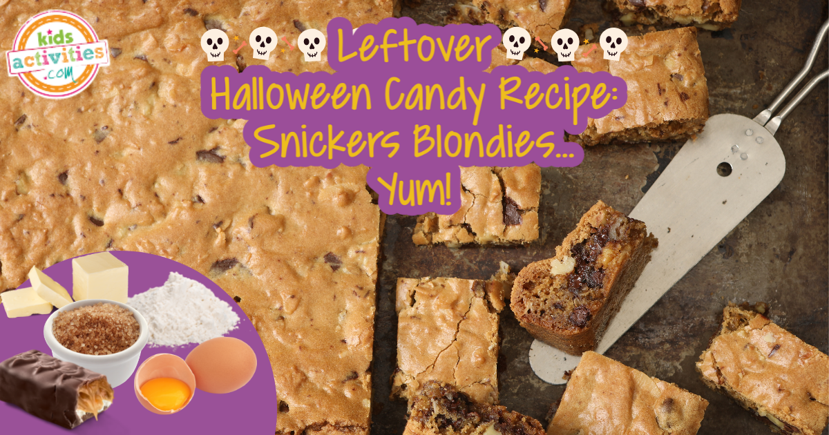 use-leftover-halloween-candy-to-make-this-snickers-blondie-recipe