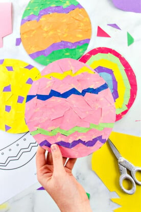 Mosaic Paper Easter Egg Crafts for Kids • Kids Activities Blog