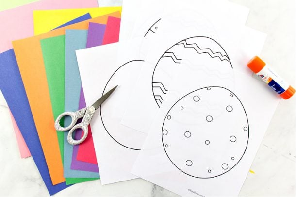 Mosaic Paper Easter Egg Crafts for Kids • Kids Activities Blog