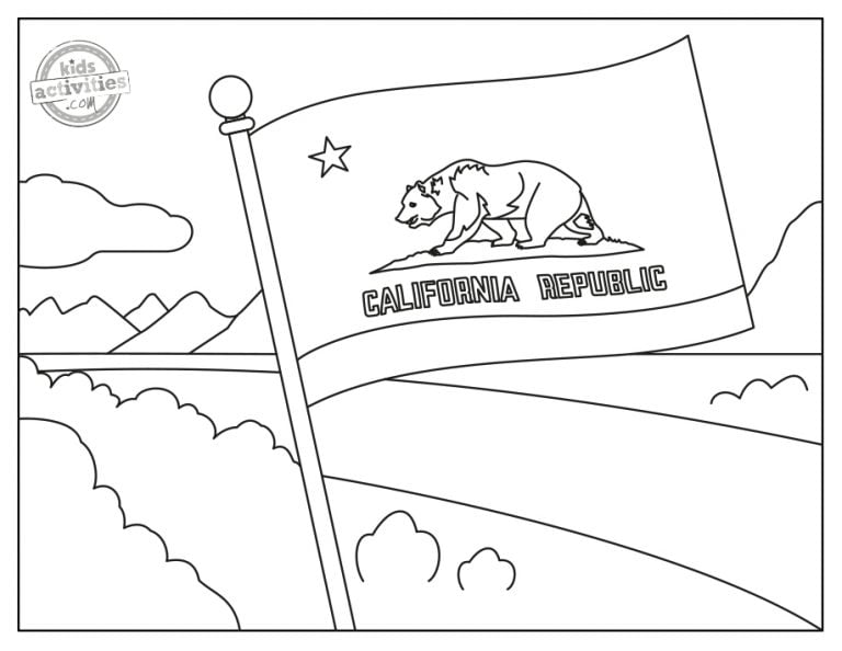 Historic California Flag Coloring Page Kids Activities Blog