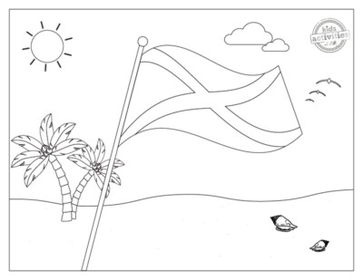 Bright and Bold Jamaican Flag Coloring Pages Kids Activities Blog