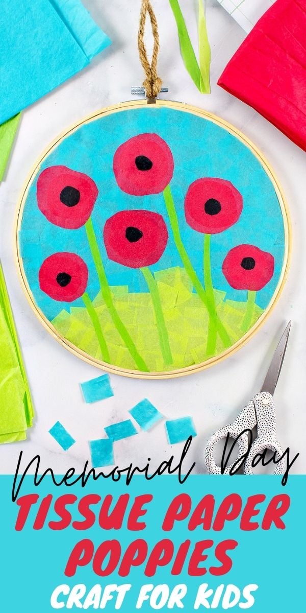 Bright & Happy Tissue Paper Poppy Suncatcher Craft • Kids Activities Blog