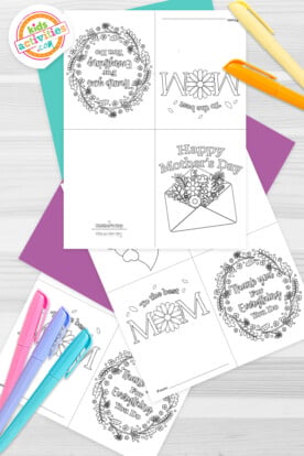 4 Free Printable Mother's Day Cards Kids Can Color | Kids Activities Blog