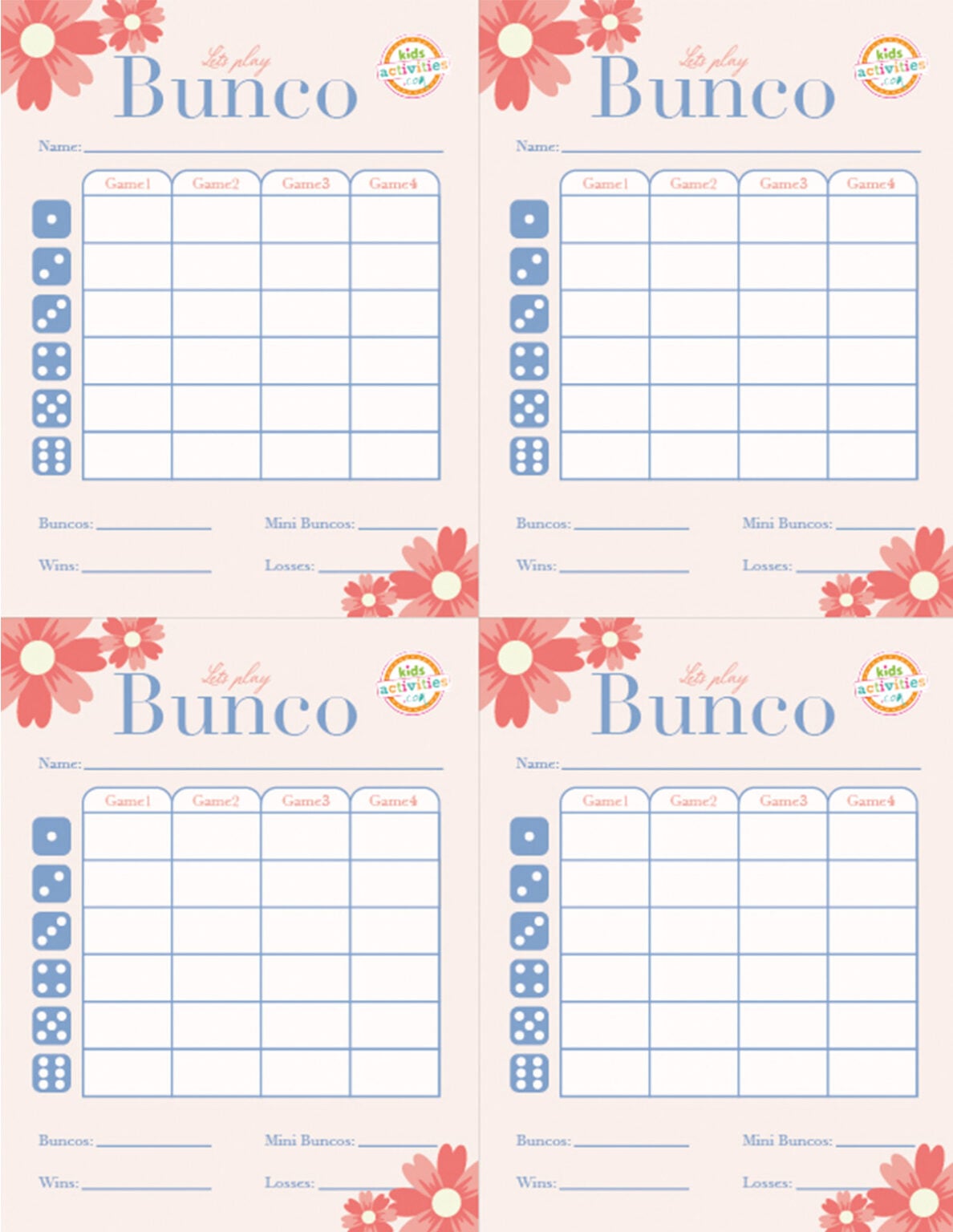 Make A Bunco Party Box with Free Printable Bunco Score Sheets | Kids ...