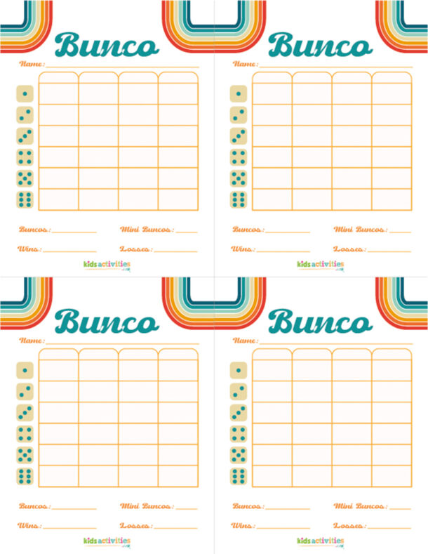 Make A Bunco Party Box with Free Printable Bunco Score Sheets | Kids ...