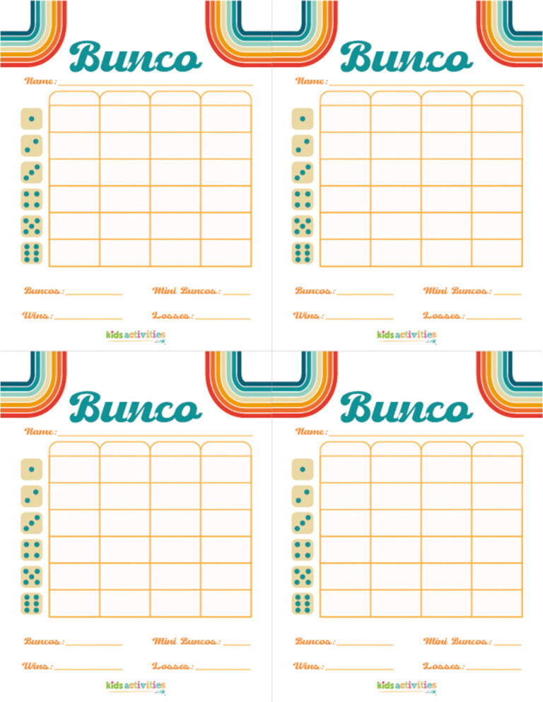 Make A Bunco Party Box with Free Printable Bunco Score Sheets | Kids ...