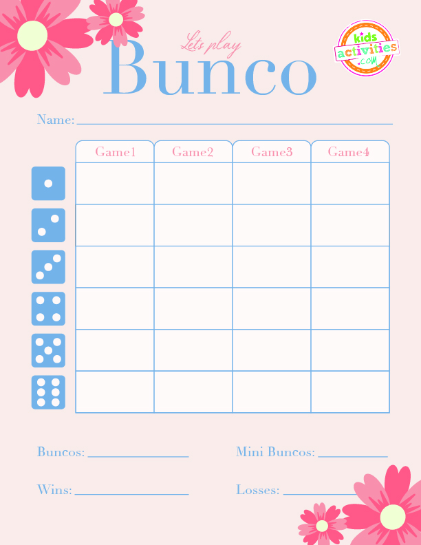 Bunco Cards Printable Free Printable