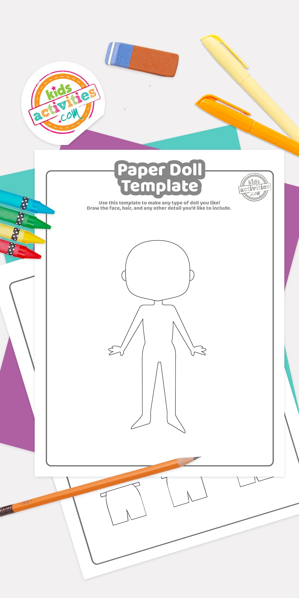 Free Printable Paper Doll Template - olivebabyshop.com