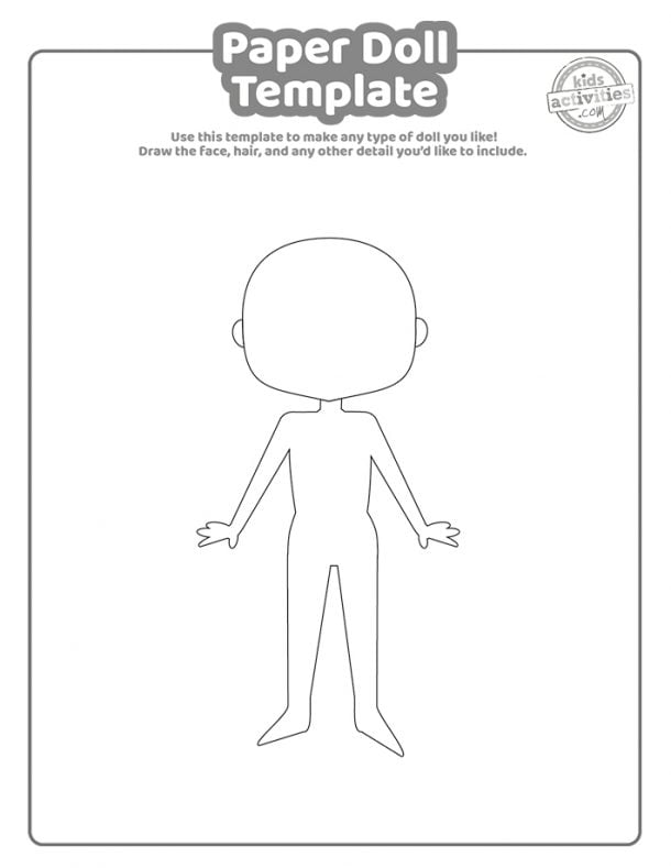 Free Printable Paper Doll Template | Kids Activities Blog