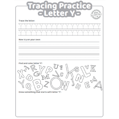 Free Letter Y Practice Worksheet: Trace it, Write it, Find it &amp; Draw ...