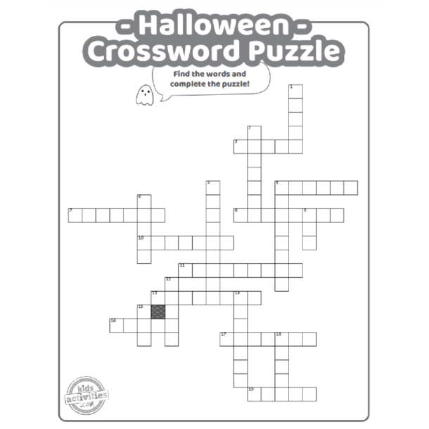 Printable Halloween Crossword Puzzles for Kids | Kids Activities Blog