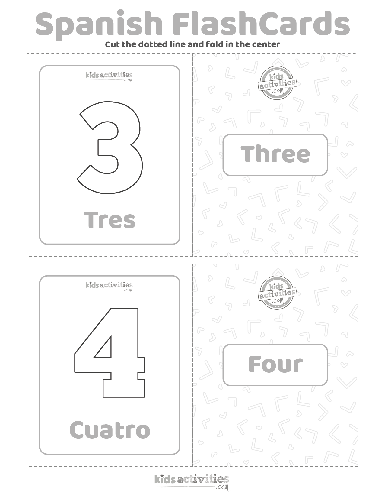 Easy and Fun Spanish Flash Cards: Numbers 1-10 Kids Activities Blog