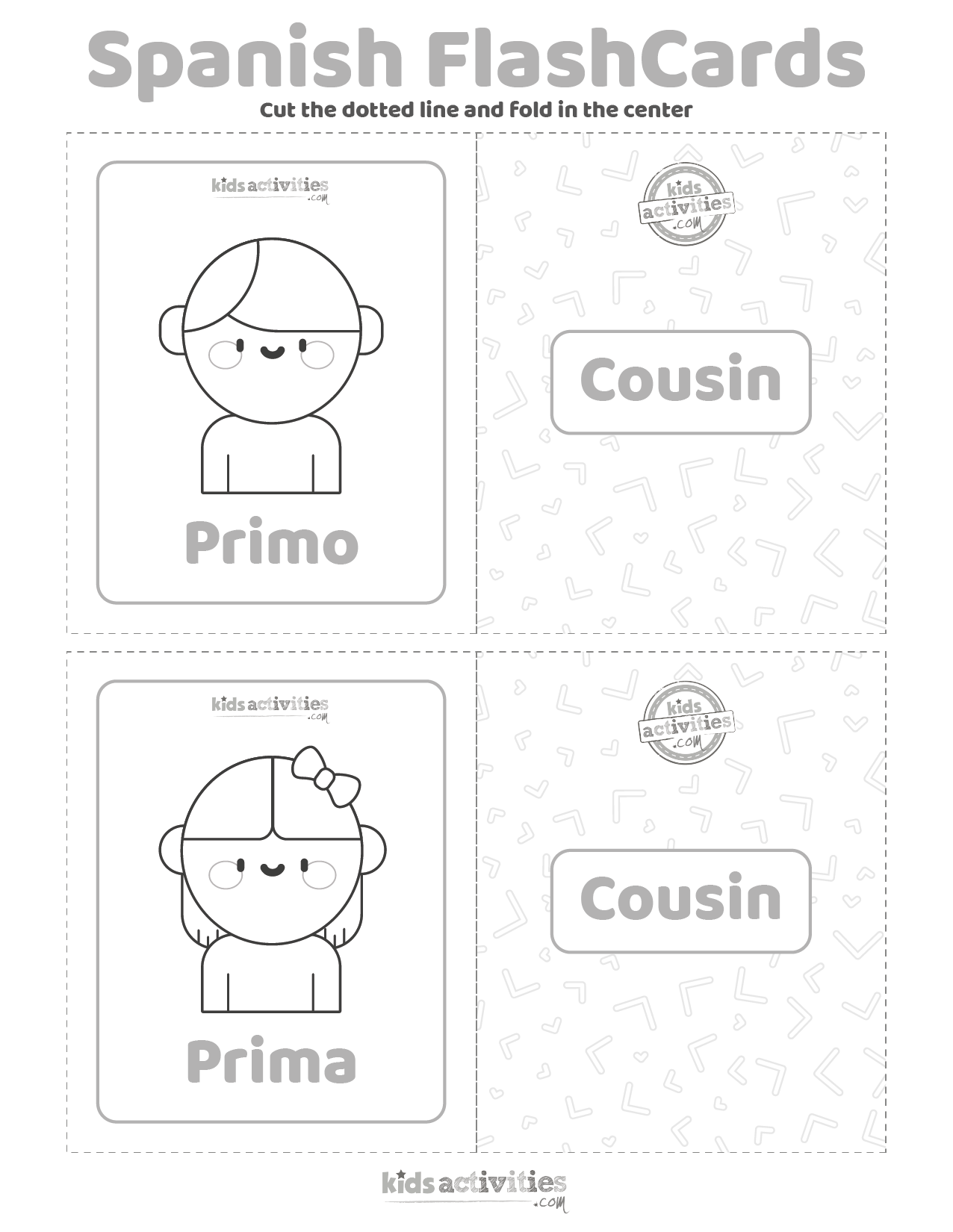 Beginner Spanish Flashcards Family Members Kids Activities Blog