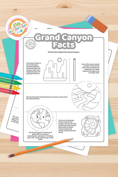 Fun Grand Canyon Facts For Kids To Print and Learn | Kids Activities Blog