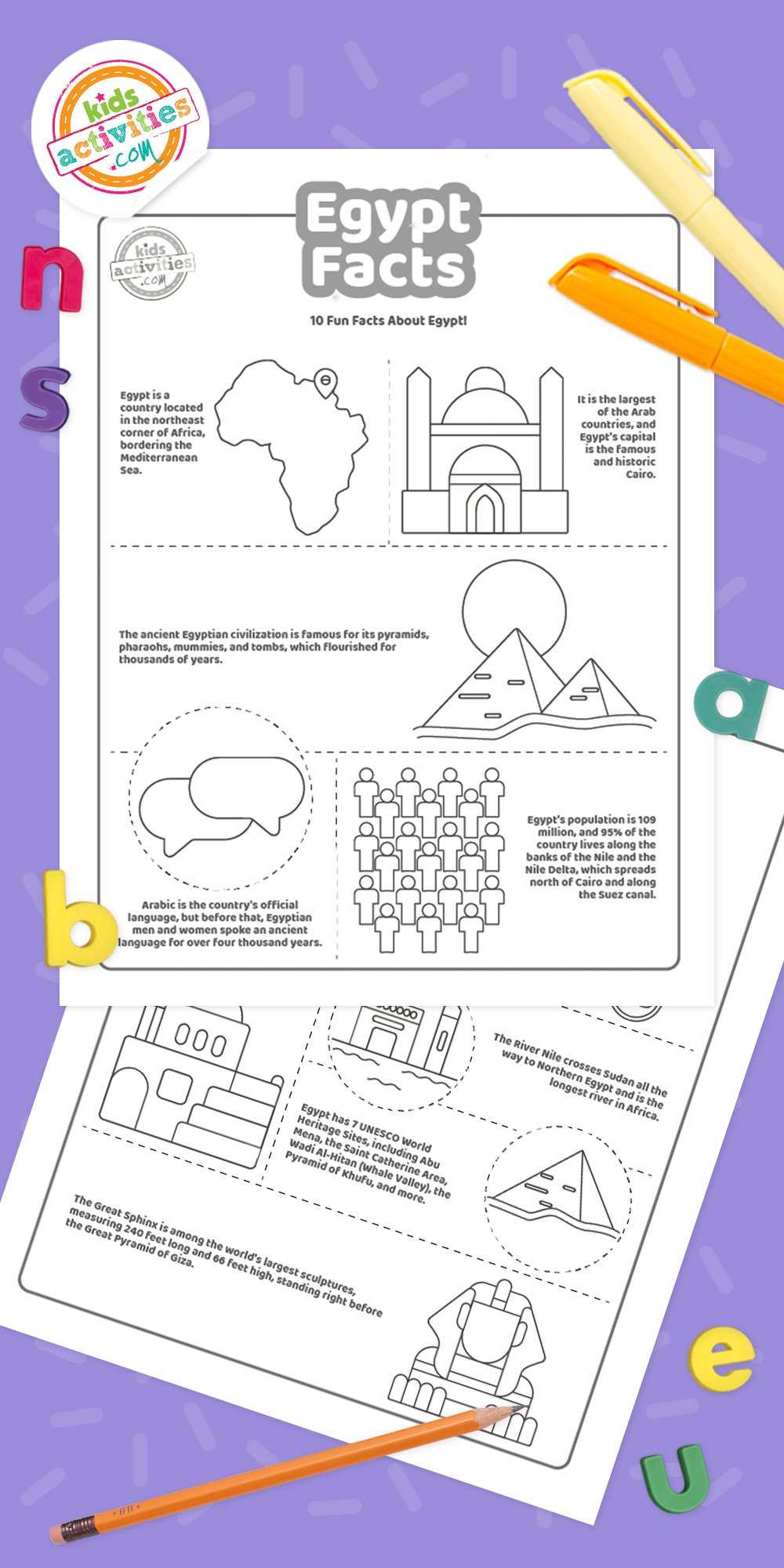 Fun Facts About Egypt Coloring Pages | Kids Activities Blog