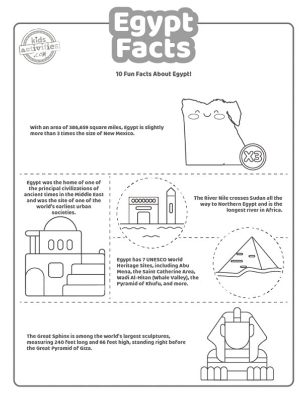 Printable Fun Facts About Egypt for Kids | Kids Activities Blog