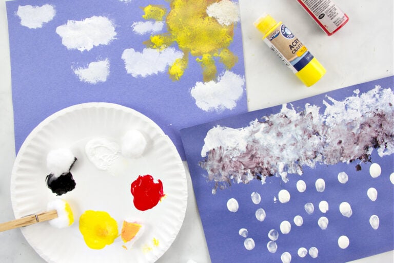 Cotton Ball Weather Art for Preschoolers • Kids Activities Blog