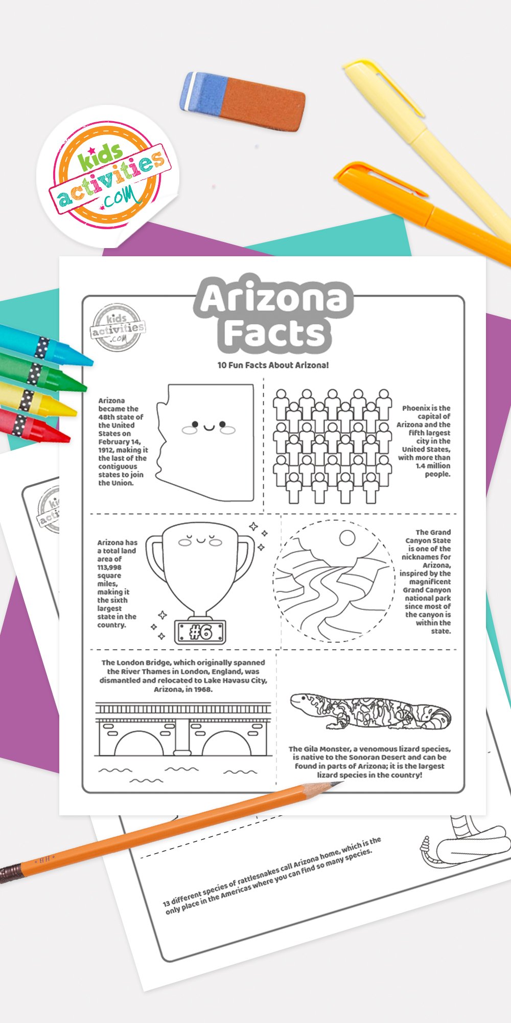 10+ Arizona Facts And Free Printables Mom's Hug