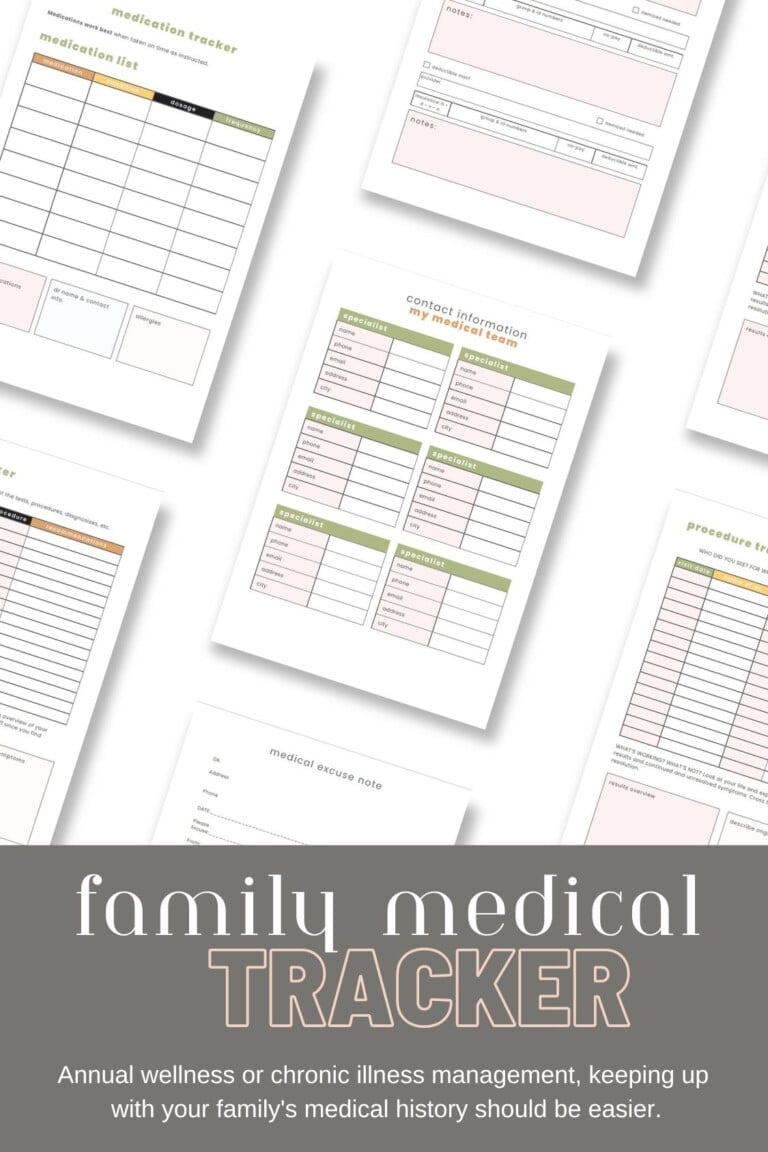 Stay Organized with Our Free Family Medical Tracker | Kids Activities Blog