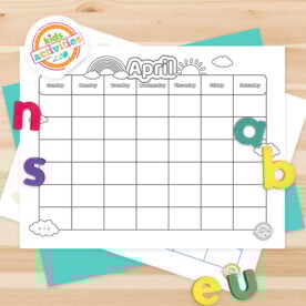 Free B&W and Full Color Free Printable April Calendar | Kids Activities ...