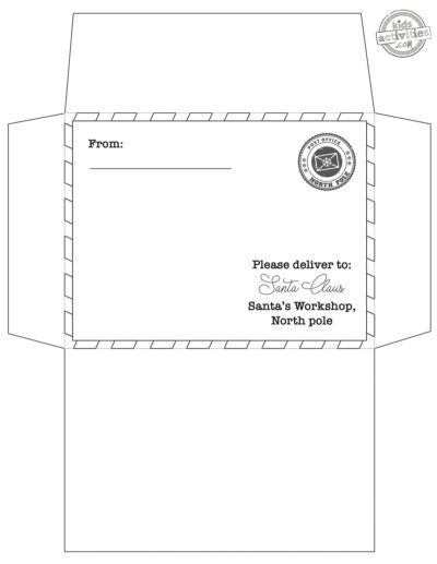 Regular &amp; Festive Printable Envelope Template | Kids Activities Blog