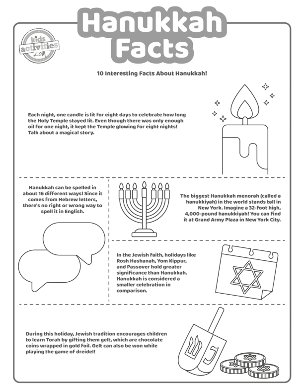 Fun Hanukkah Facts For Kids To Print and Learn Kids Activities Blog