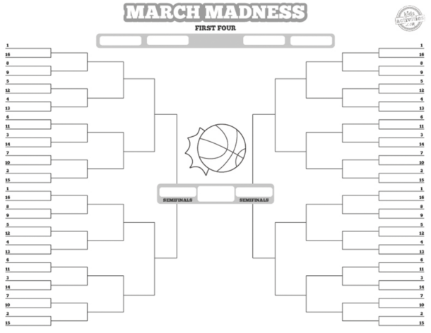 Printable March Madness Bracket For Basketball Fans Kids Activities Blog