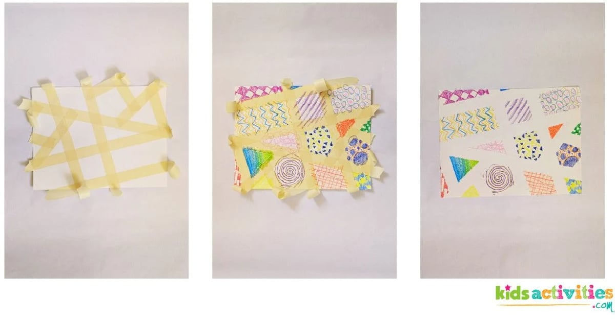 Geometric Tape Art for Toddlers Preschool and Kindergarten Kids