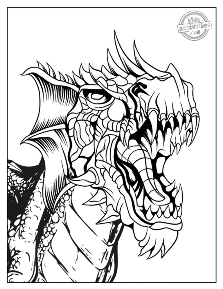 Realistic Dragon Coloring Pages | Kids Activities Blog
