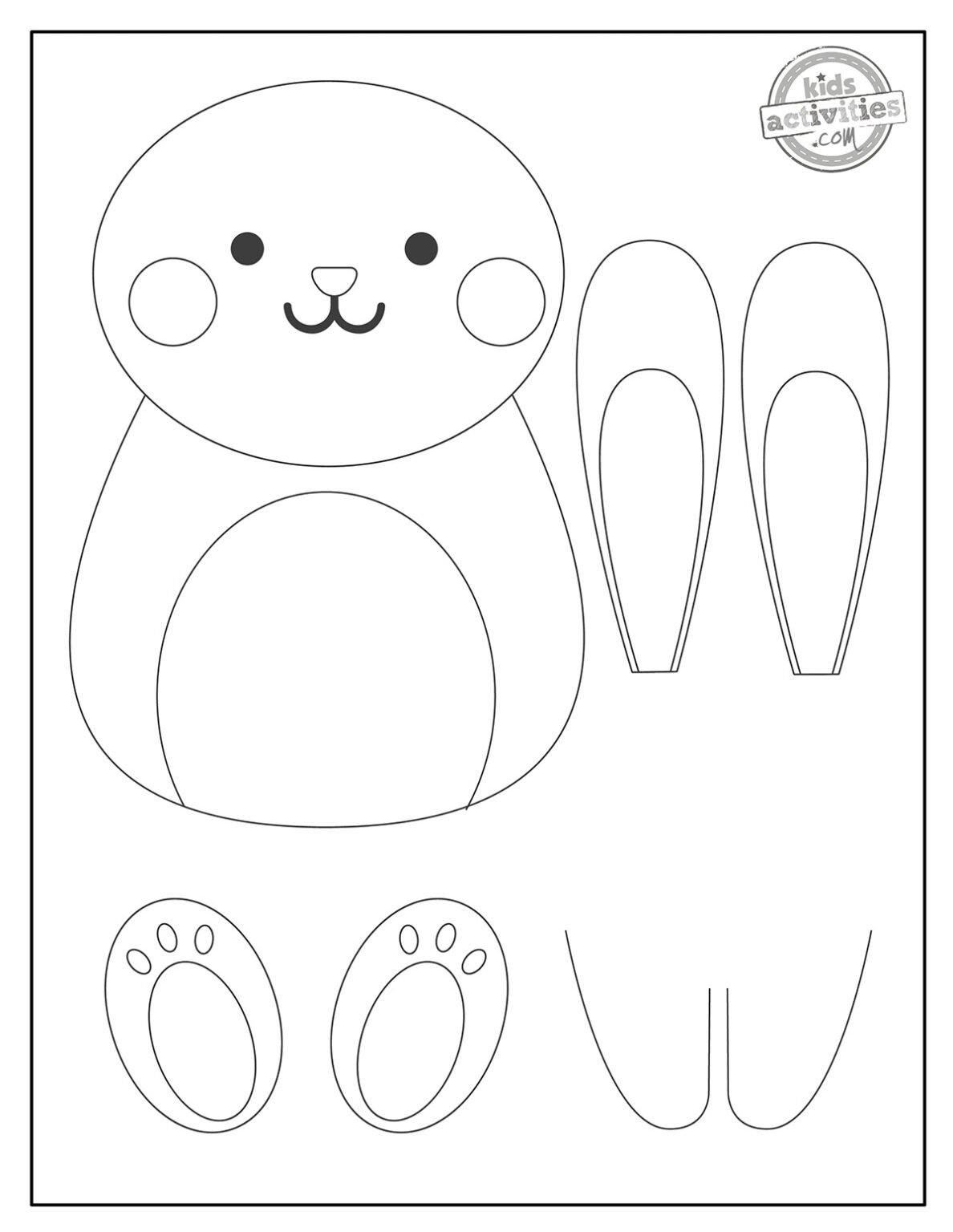 Super Cute Bunny Template To Print! Kids Activities Blog
