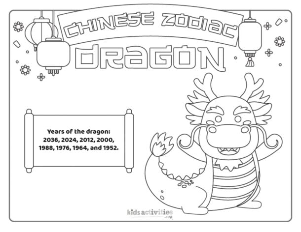 Get Our Chinese Zodiac Dragon Printables | Kids Activities Blog