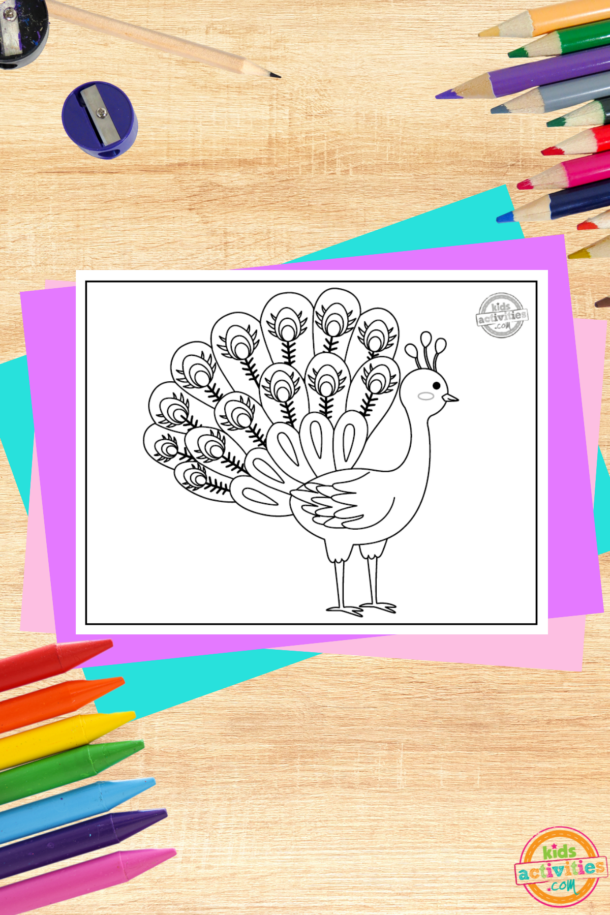 Adorable Peacock Coloring Page | Kids Activities Blog