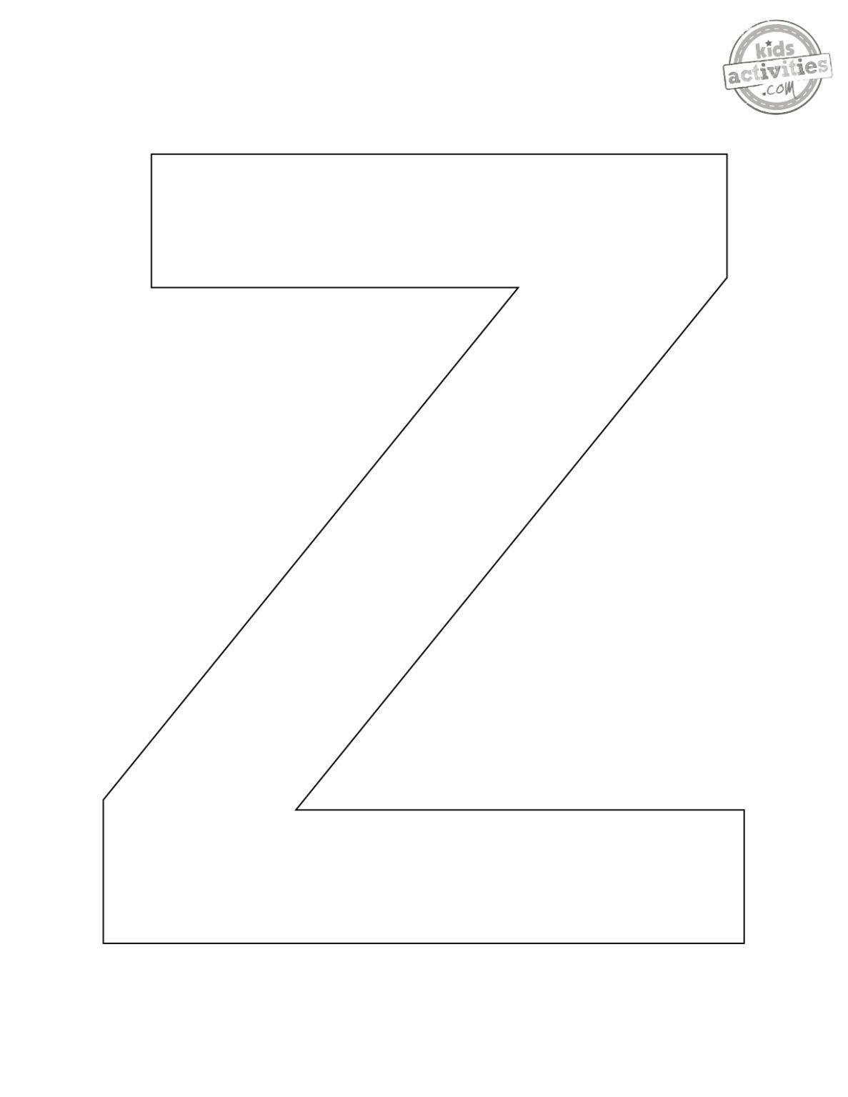 Large Letter Z Template Free