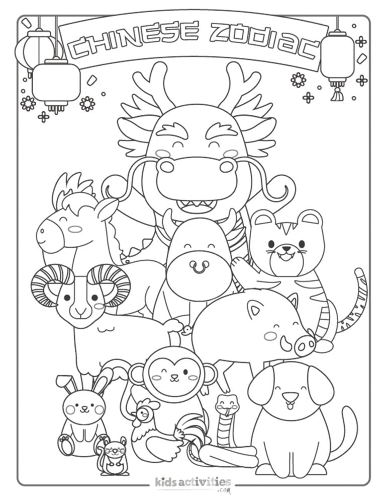 Chinese zodiac printables to color kids activities blog