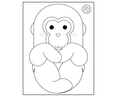 Cute Japanese Macaque Coloring Page | Kids Activities Blog