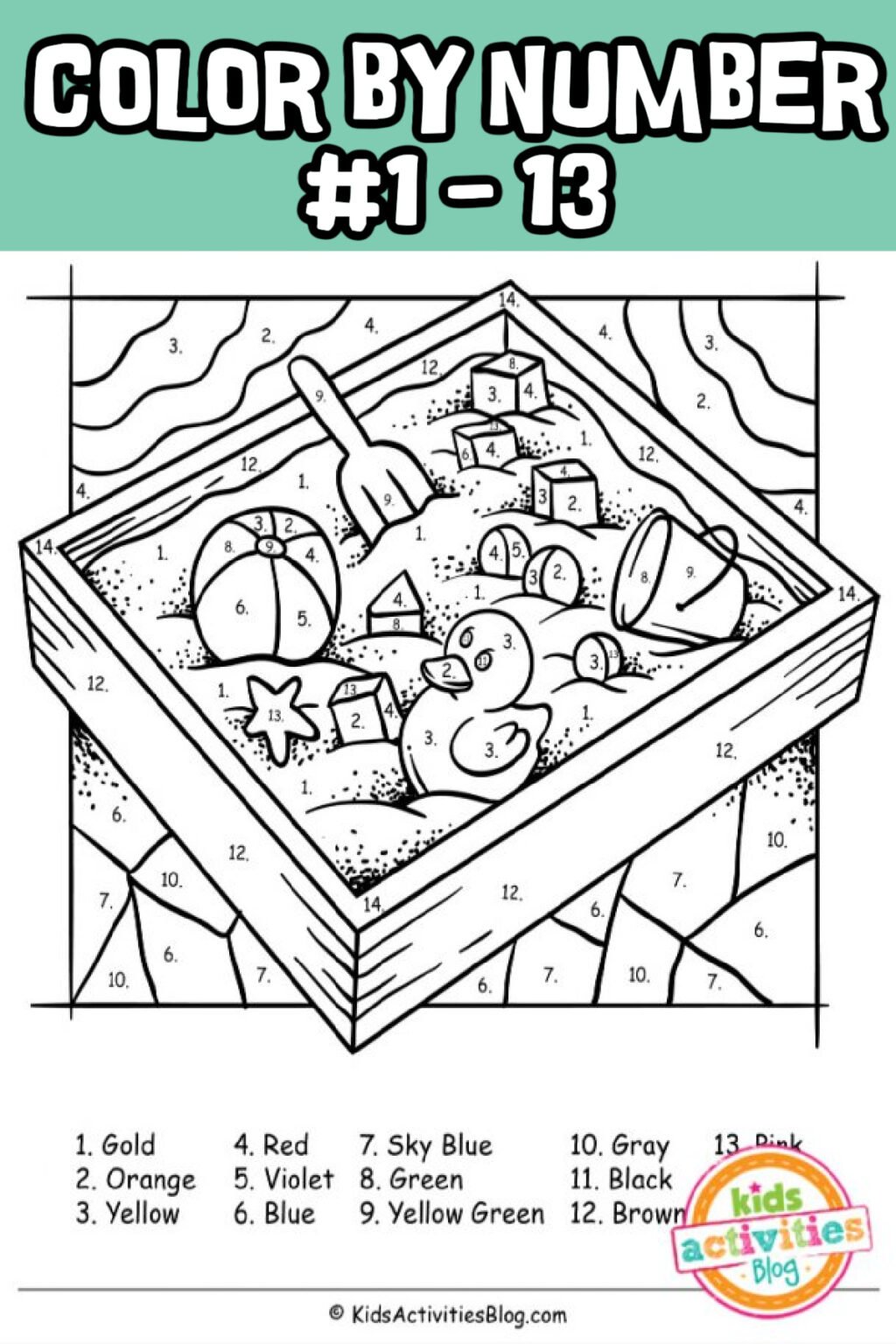 Color by Number Cat Printable [Numbers 1-4] | Kids Activities Blog